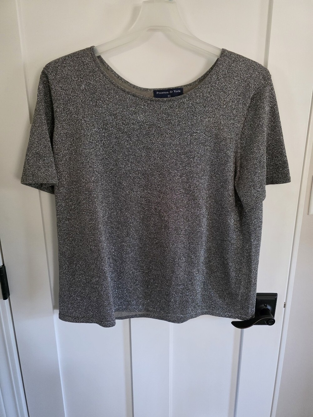 Preston & York Silver Metallic Short Sleeve Tee